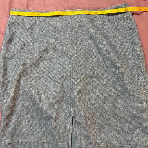 Banana Republic blue Italian flannel wool-blend pencil lined skirt size 10P - Picture 5 of 10